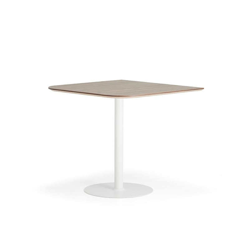 E-shop Barový stôl METRIC, zaoblené rohy, 1000x1000x900 mm, biela/orech