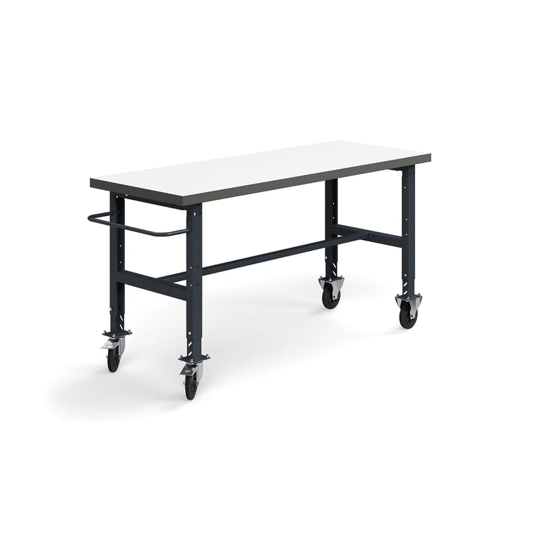 Mobilný dielenský stôl TRUST, 2000x760 mm, 200 kg, vysokotlaký laminát