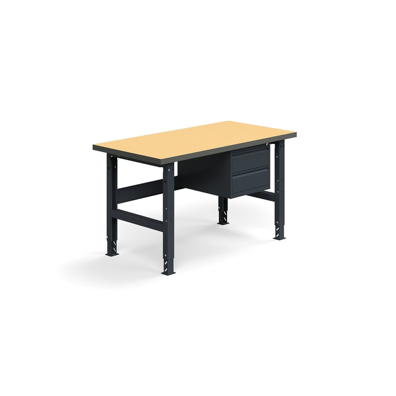 E-shop Dielenský stôl TRUST, 2 zásuvky, 1500x760mm, 300 kg, tvrdená doska