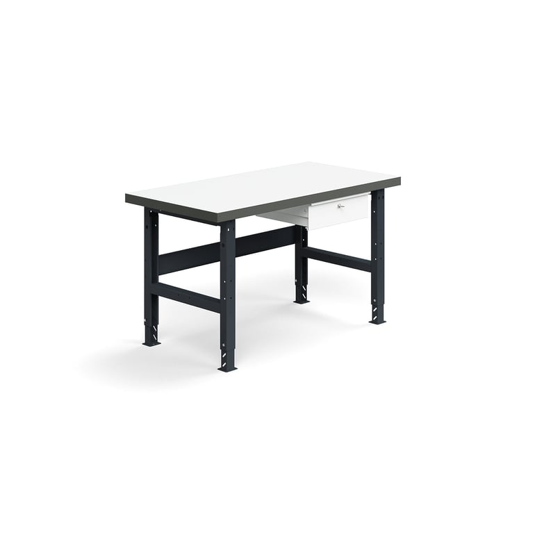 Dielenský stôl TRUST, so zásuvkou, 1500x760mm, 600 kg, vysokotlaký laminát