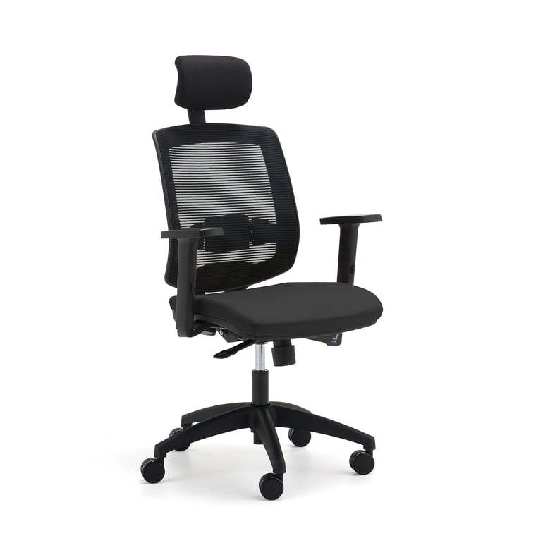 E-shop Kancelárska stolička STANLEY, s opierkou hlavy a opierkami rúk, čierna