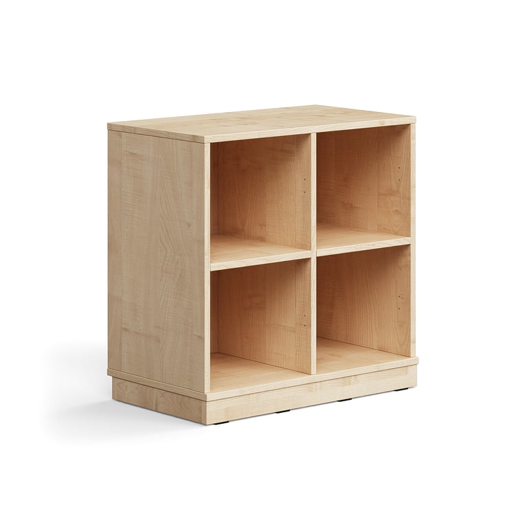Levně Skříňka CASPER, 4 přihrádky, sokl, bříza