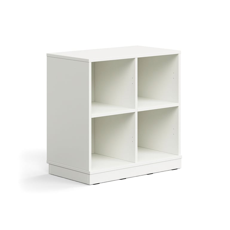 E-shop Úložná skrinka CASPER, 4 priehradky, so soklom, biela