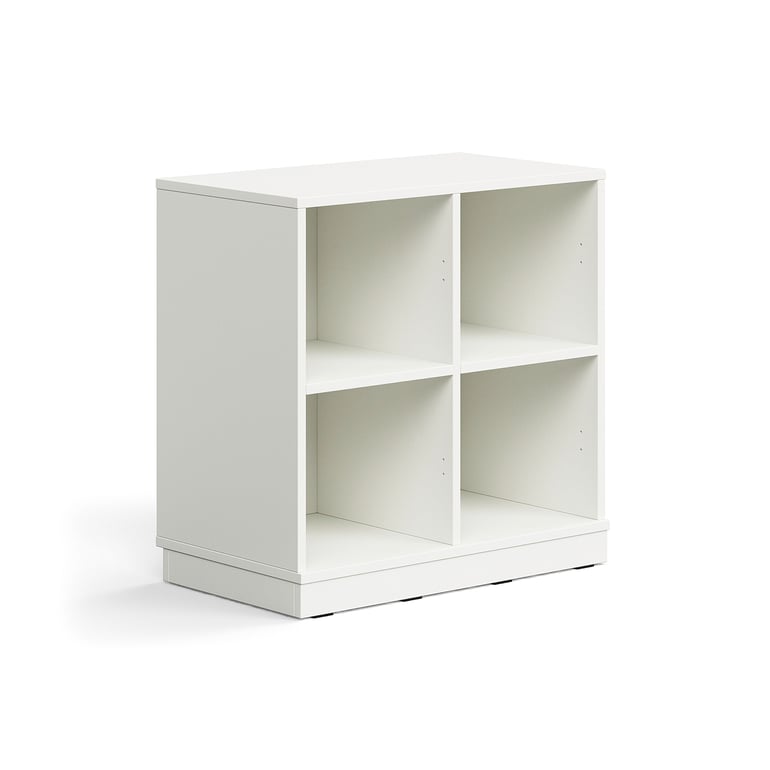 Levně Skříňka CASPER, 4 přihrádky, sokl, bílá
