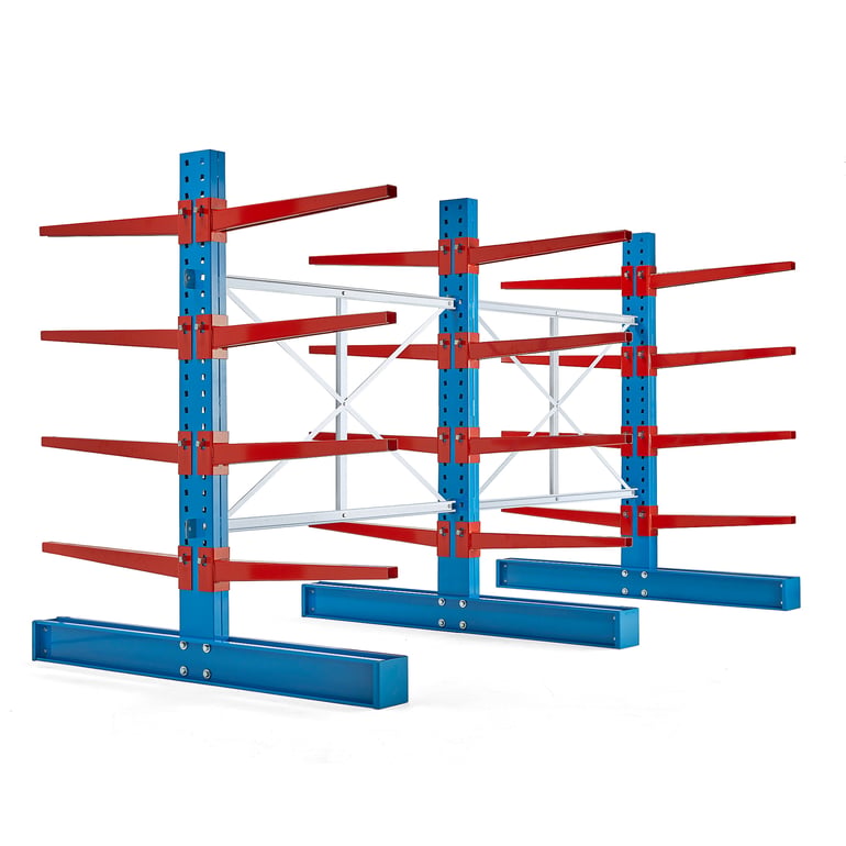 Levně Konzolový regál EXPAND, oboustranný, 3 stojany, 24x 1000mm rameno, 12000 kg