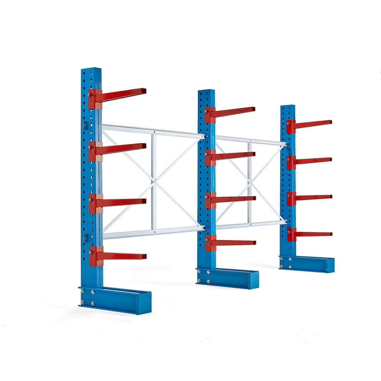 Levně Konzolový regál EXPAND, jednostranný, 3 stojany, 12x 600mm rameno, 6000 kg