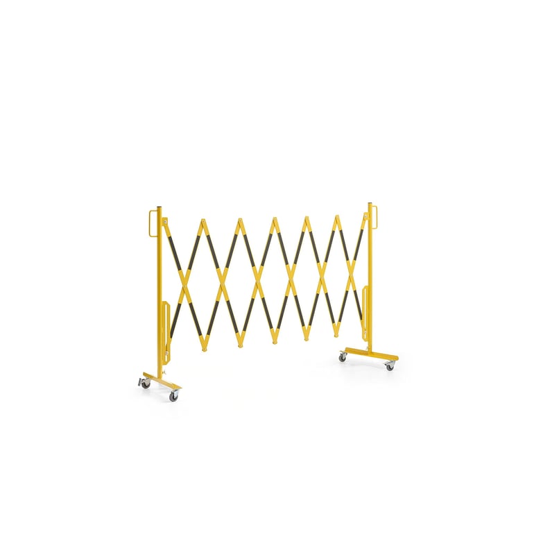 Rozťahovacia zábrana s kolieskami Š 3000 V 1050 mm, čierna /žltá