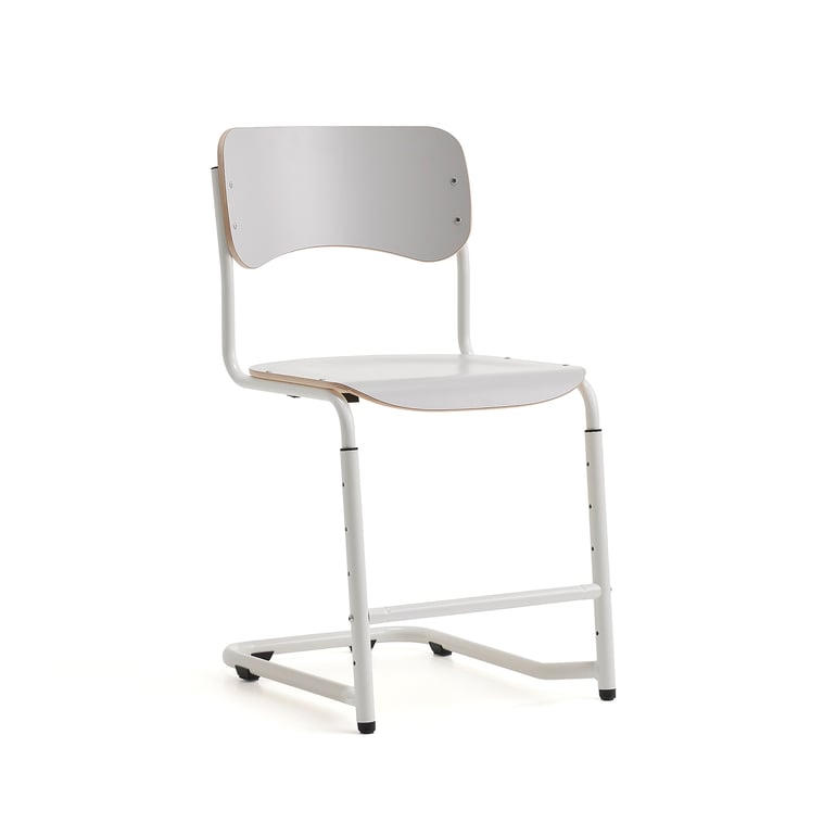 E-shop Študentská stolička ELEVATE, nastaviteľná výška: 460-520 mm, biela/šedá