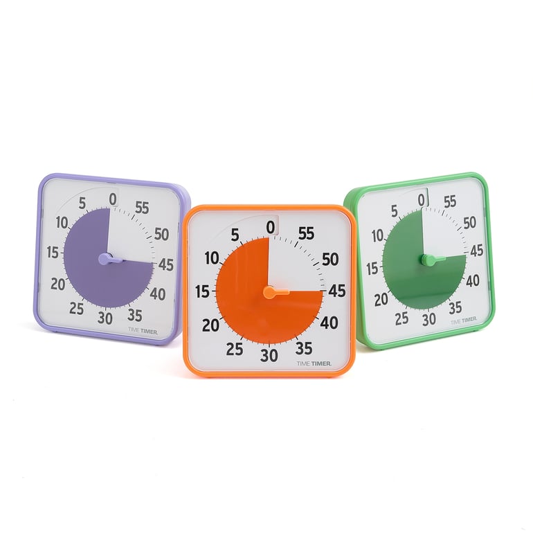Fotografie produktu: Časovač TIME TIMER, sada 3 ks, střední, magnetický, oranžová/zelená/fialová
