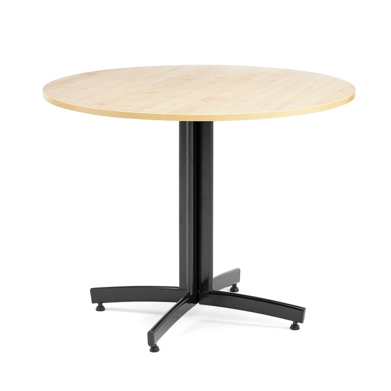 Round canteen table SANNA, Ø 900x720 mm, birch, black | AJ Products UK