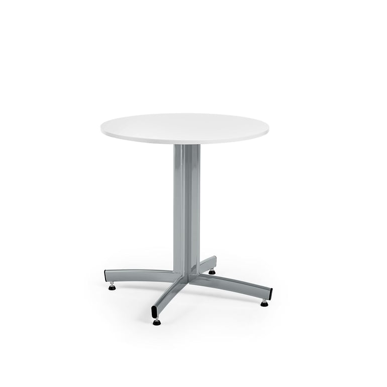 Round canteen table SANNA, Ø 700x720 mm, white, alu | AJ Products UK