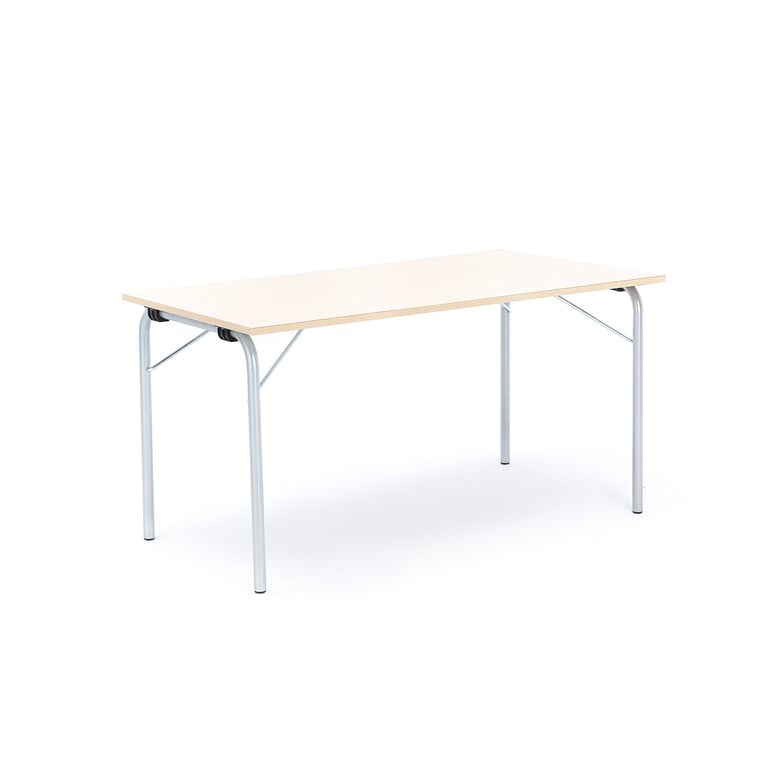 Klapptisch NICKE, 1400x700x720 Mm, Alugrau, Laminat Birke | AJ Produkte AT