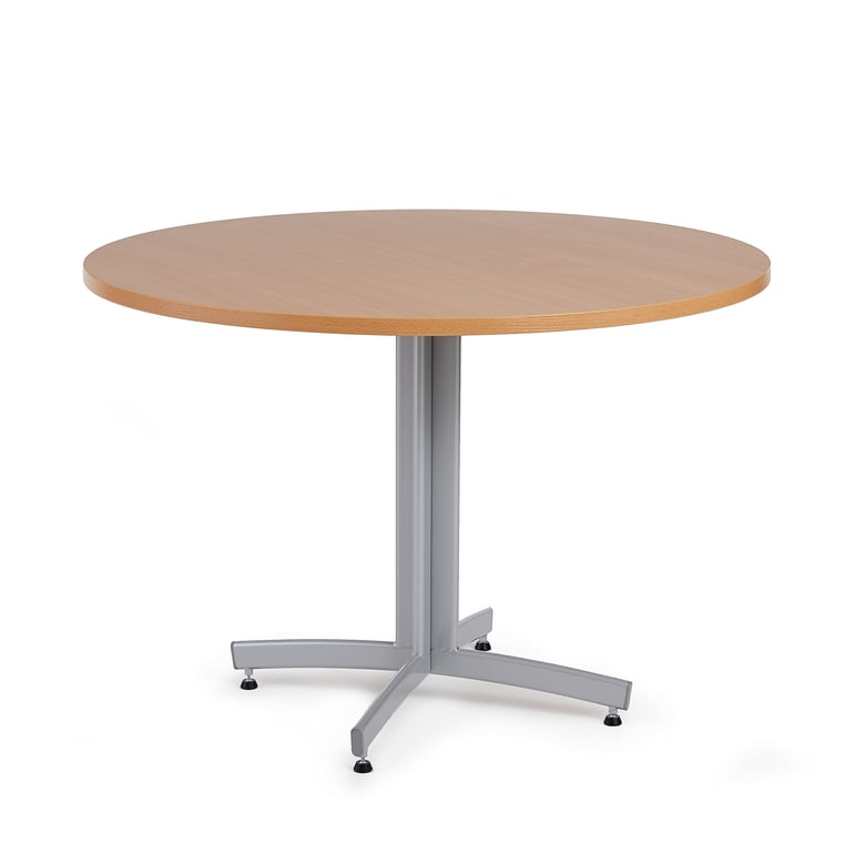 Round canteen table SANNA, Ø 1100x720 mm, beech, alu | AJ Products UK