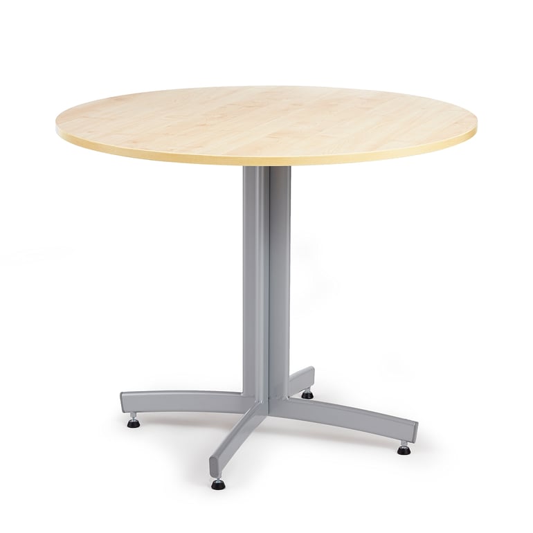 Round canteen table SANNA, Ø 900x720 mm, birch, alu | AJ Products UK