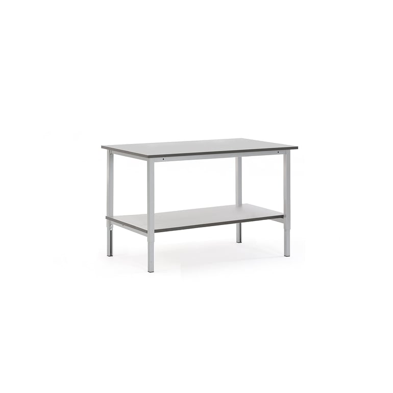 Levně Pracovní stůl MOTION, s policí, 1500x800 mm, šedá deska HPL