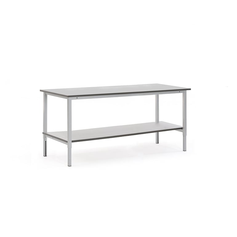 Levně Pracovní stůl MOTION, s policí, 2000x800 mm, šedá deska HPL