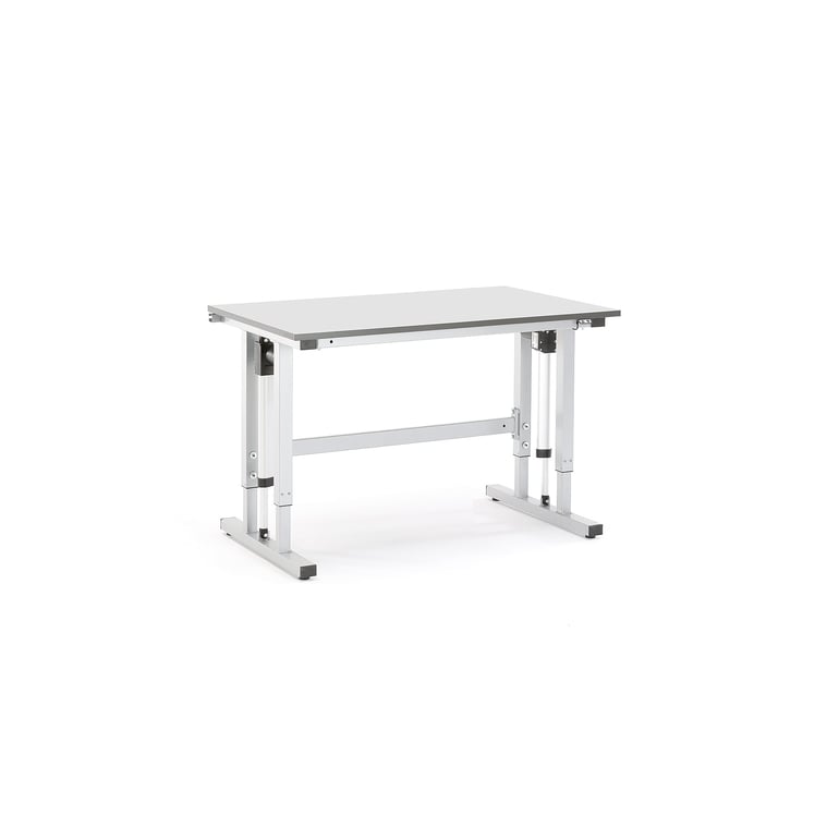 Levně Pracovní stůl MOTION, elektrické polohování, 300 kg, 1200x800 mm, HPL, šedá