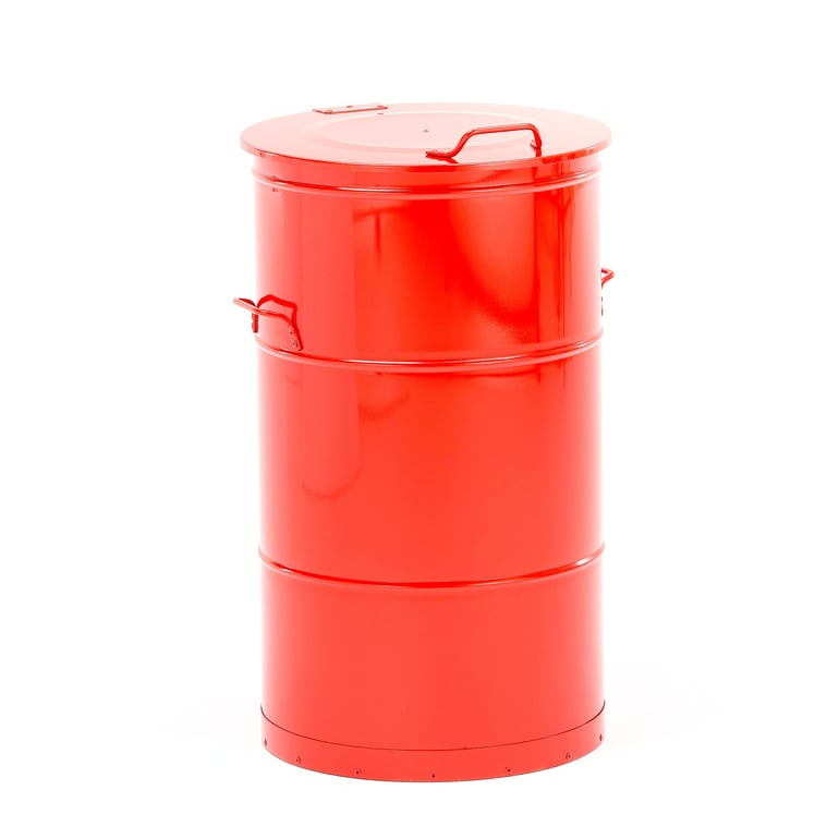 Solvent rag bin LISTON, Ø 475x780 mm, 115 L, red | AJ Products UK