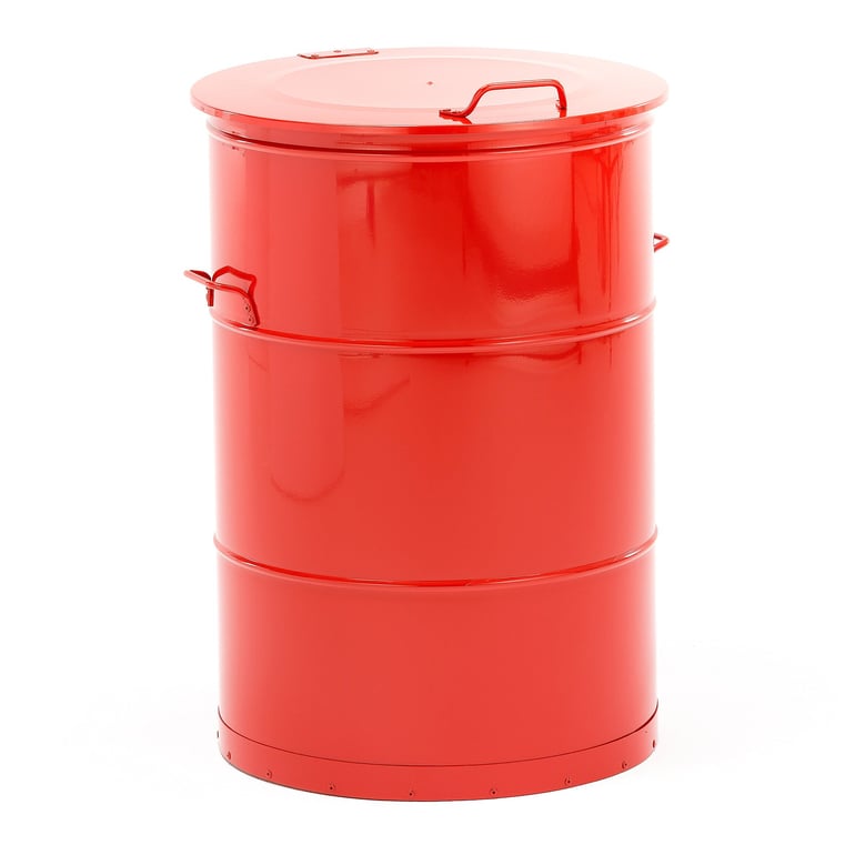 Solvent rag bin LISTON, Ø 550x780 mm, 160 L, red | AJ Products IE
