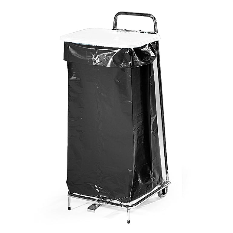 Levně Stojan na odpadkové pytle 125 l, bílé víko