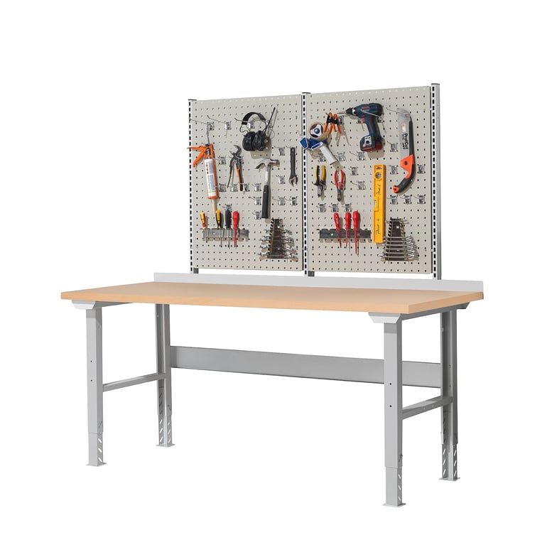 Workbench package deal, 300 kg load, 800x2000 mm, hardboard | AJ ...