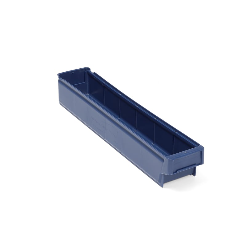 Store box DETAIL, fits 5 dividers, 600x115x100 mm, blue | AJ Products UK