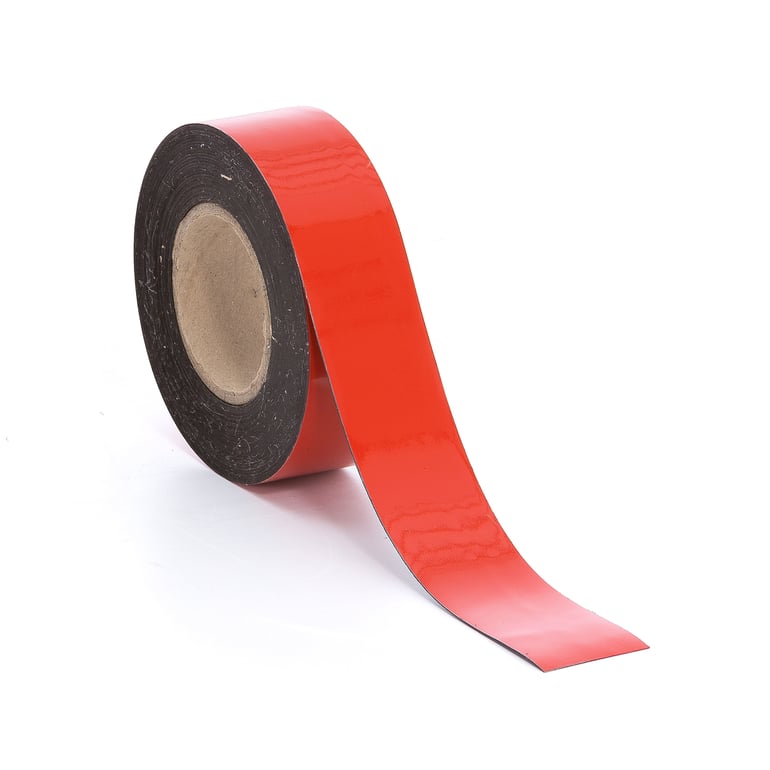 Levně Popisovatelná magnetická páska, 50 mm, délka 20 m, červená