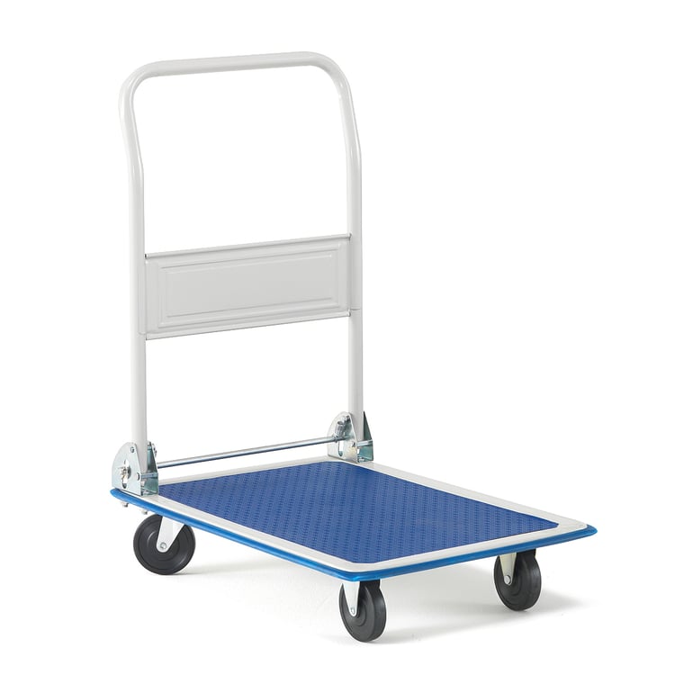 Levně Skládací plošinový vozík FOLD, nosnost 150 kg, PU kola, 720x480 mm