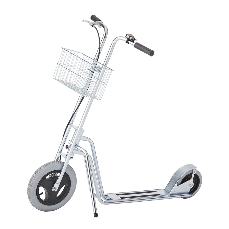 Kolobežka TURBO, ľahká, s košíkom, parkovacím stojanom