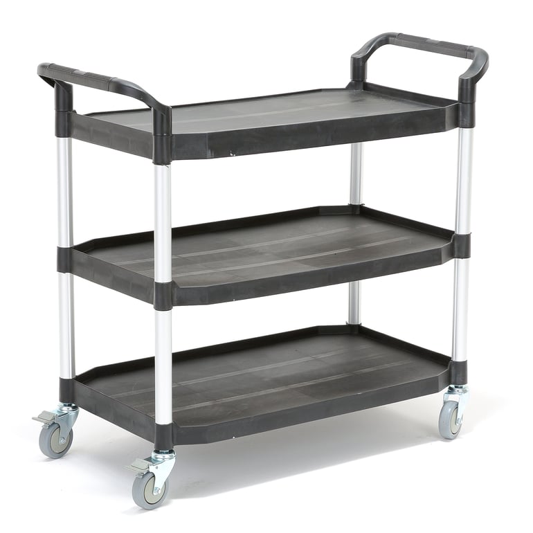 Shelf trolley MOVE, 3 shelves, 1100x520x1020 mm | AJ Products IE