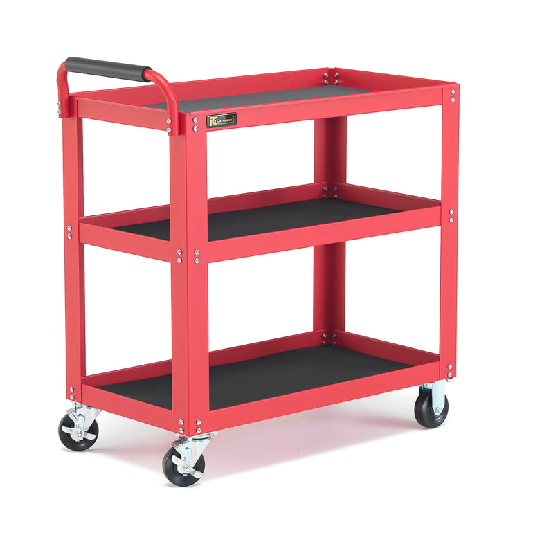 Levně Policový vozík REPAIR, 3 police 885x475 mm, červený