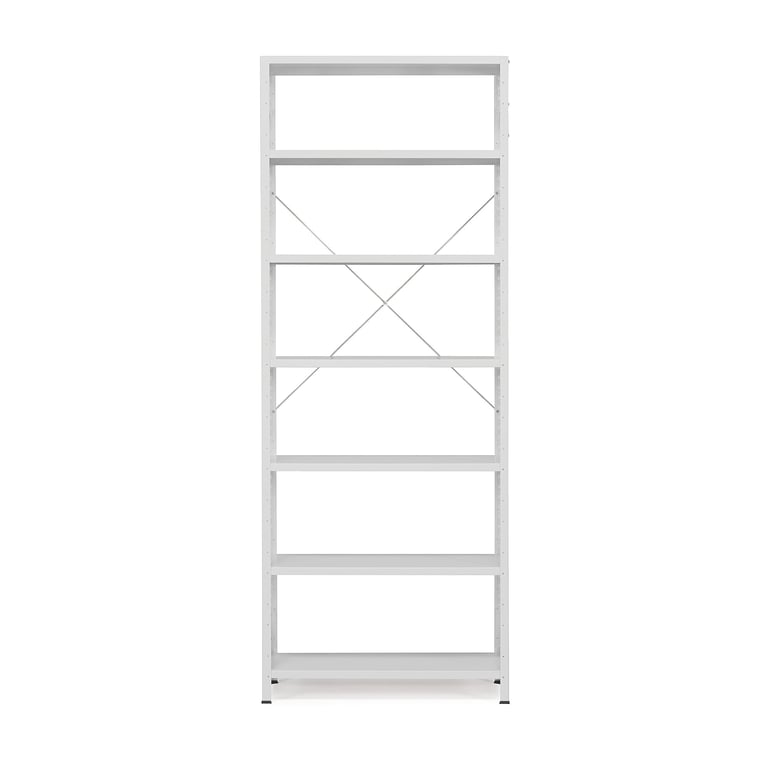 Policový kovový regál IDEAL, základná sekcia, 2500x1010x500 mm, šedý