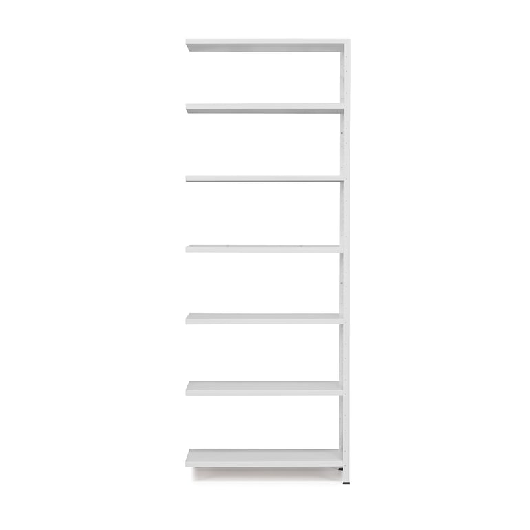 Levně Kovový regál IDEAL, přídavný, 7 polic, 2500x1005x400 mm, světle šedý