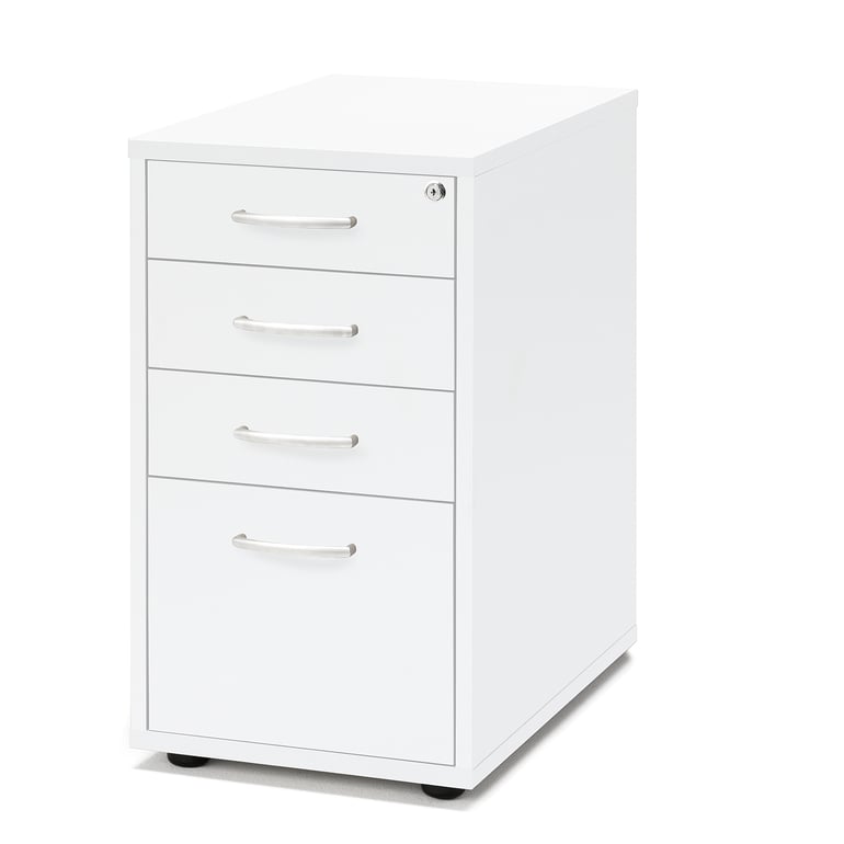 Levně Zásuvkový kontejner FLEXUS, 4 zásuvky, nožičky, 720x400x600 mm, bílý