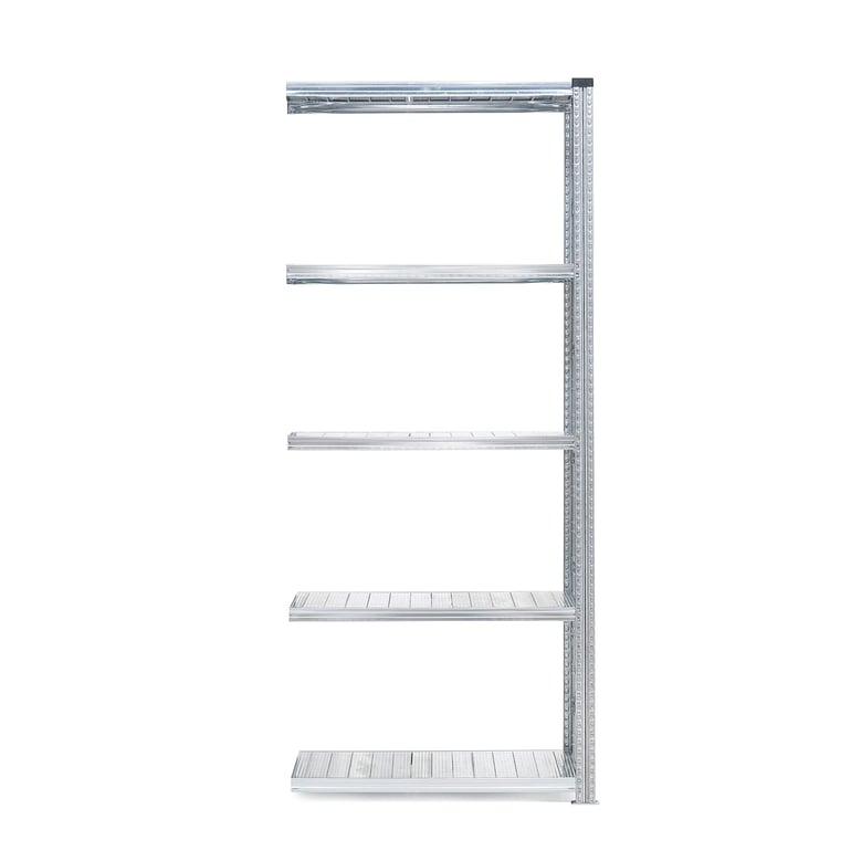 Skladový regál TRANSFORM, galvanizovaný, prídavna sekcia, 5 políc, 2500x900x500 mm
