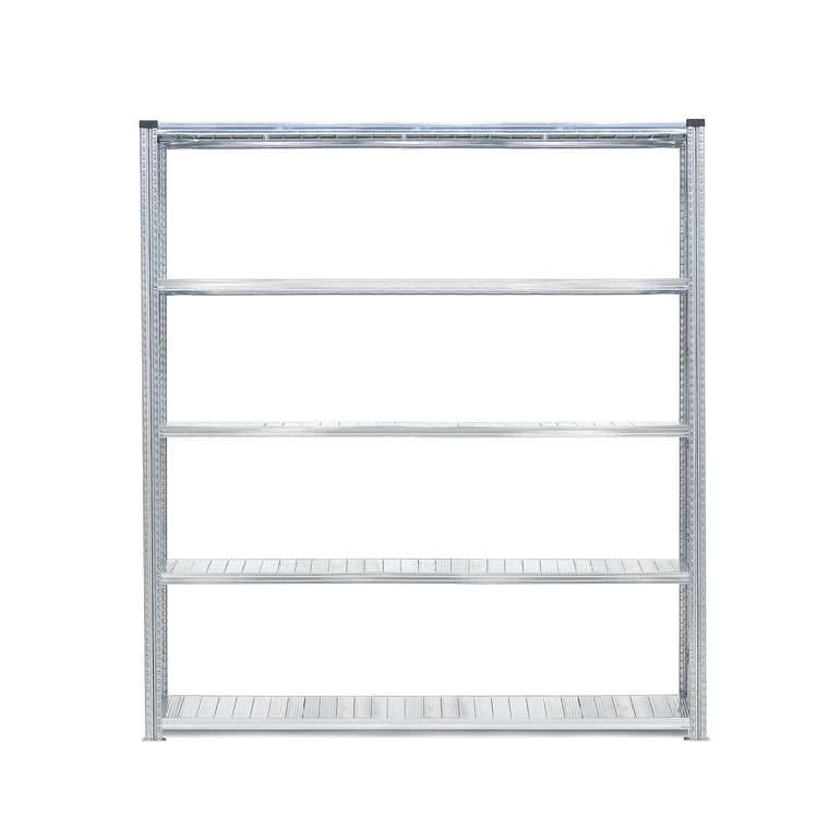 Galvanised shelving TRANSFORM, basic unit, 5 shelves, 2500x1800x800 mm ...