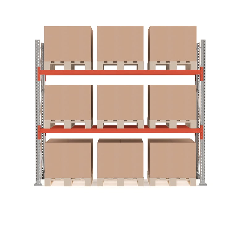 Levně Paletový regál ULTIMATE, 9 palet, 1000 kg/paleta, výška 2500 mm