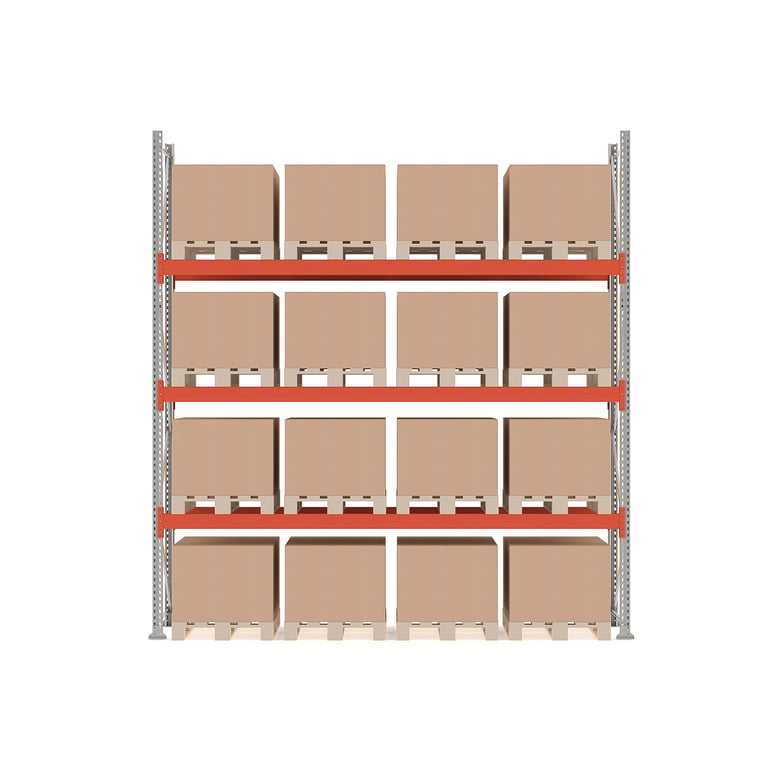 Levně Paletový regál ULTIMATE, 16 palet, 500 kg/paleta, výška 4000 mm