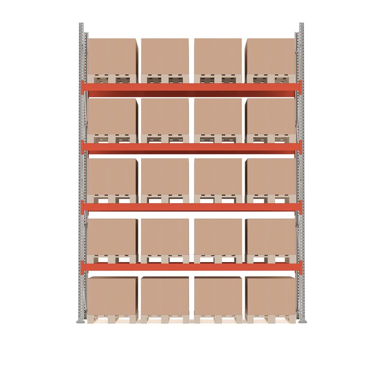 Levně Paletový regál ULTIMATE, 20 palet, 500 kg/paleta, výška 5000 mm