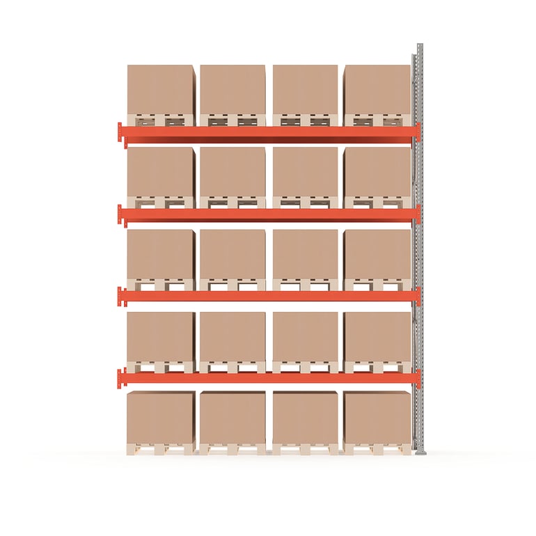 Levně Paletový regál ULTIMATE, přídavný, 20 palet, 500 kg/paleta, výška 5000 mm