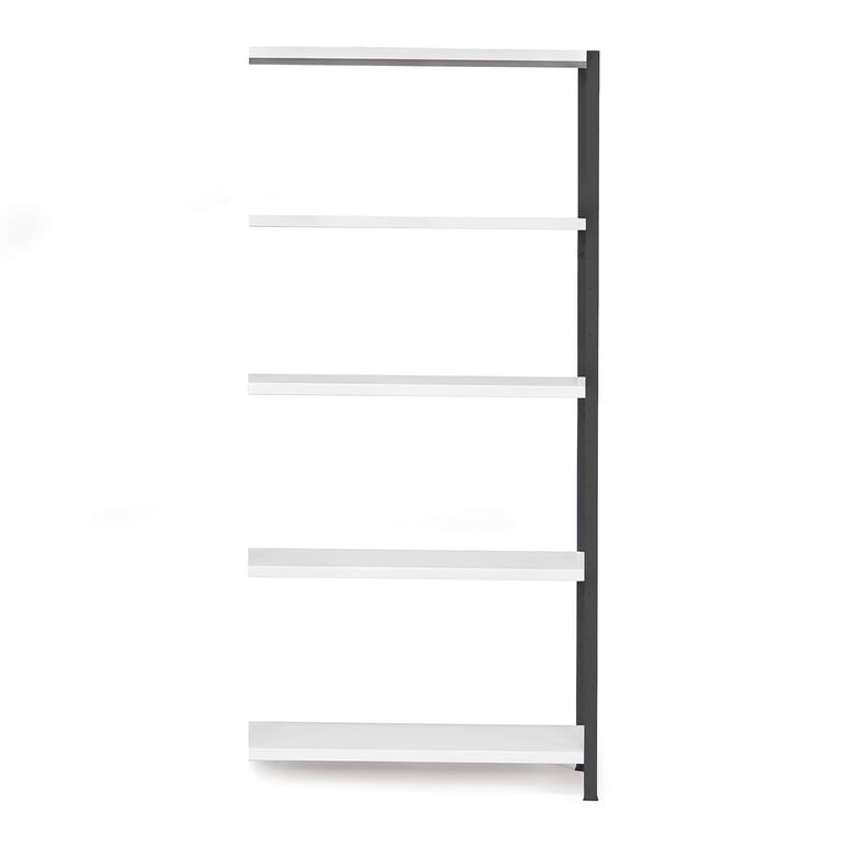 Levně Kovový regál IDEAL, přídavný, 5 polic, 1970x1005x400 mm, tmavě/světle šedý