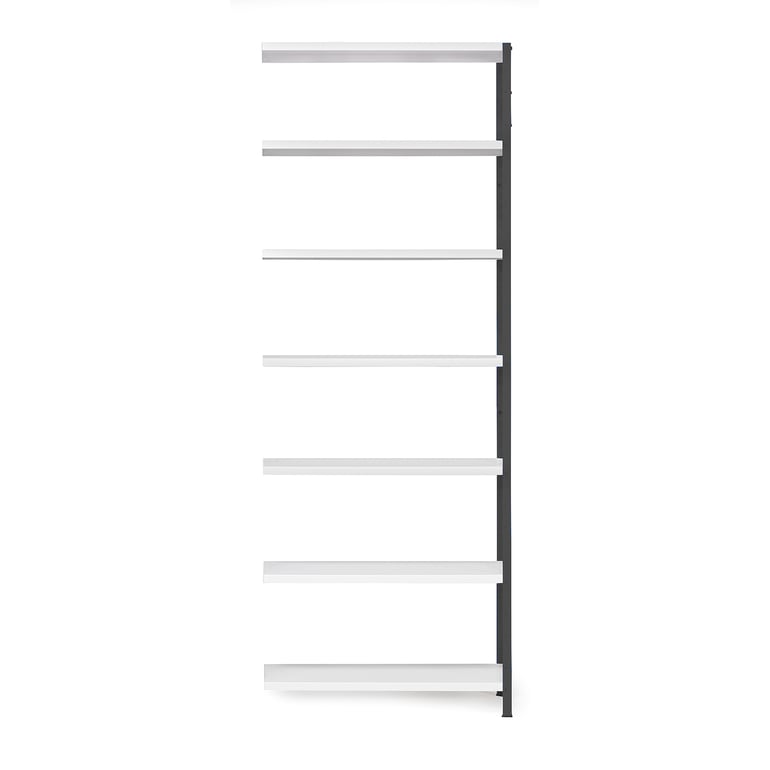 Levně Kovový regál IDEAL, přídavný, 7 polic, 2500x1005x400 mm, tmavě/světle šedá