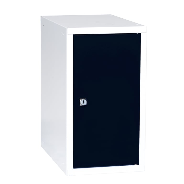 Levně Box na osobní věci CUBE, uzamykatelný, 450x250x400 mm, bílá/černé dveře