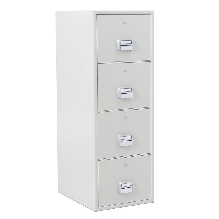 Ohňovzdorná kancelárska kartotéka SHELL, 4 zásuvky, mechanický zámok