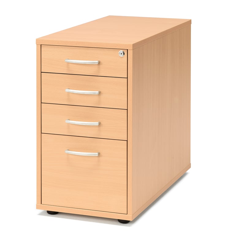 Levně Zásuvkový kontejner FLEXUS, 4 zásuvky, nožičky, 720x400x800 mm, buk