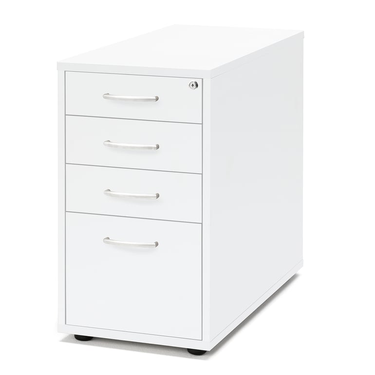 Levně Zásuvkový kontejner FLEXUS, 4 zásuvky, nožičky, 720x400x800 mm, bílý