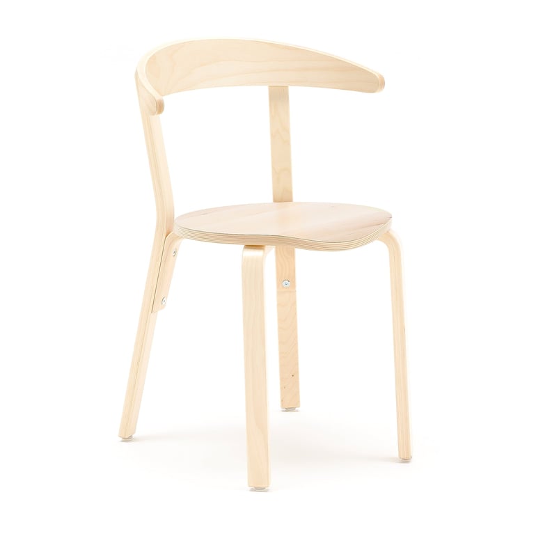 Levně Dřevěná židle LINUS, výška sedáku 450 mm, dýha, bříza