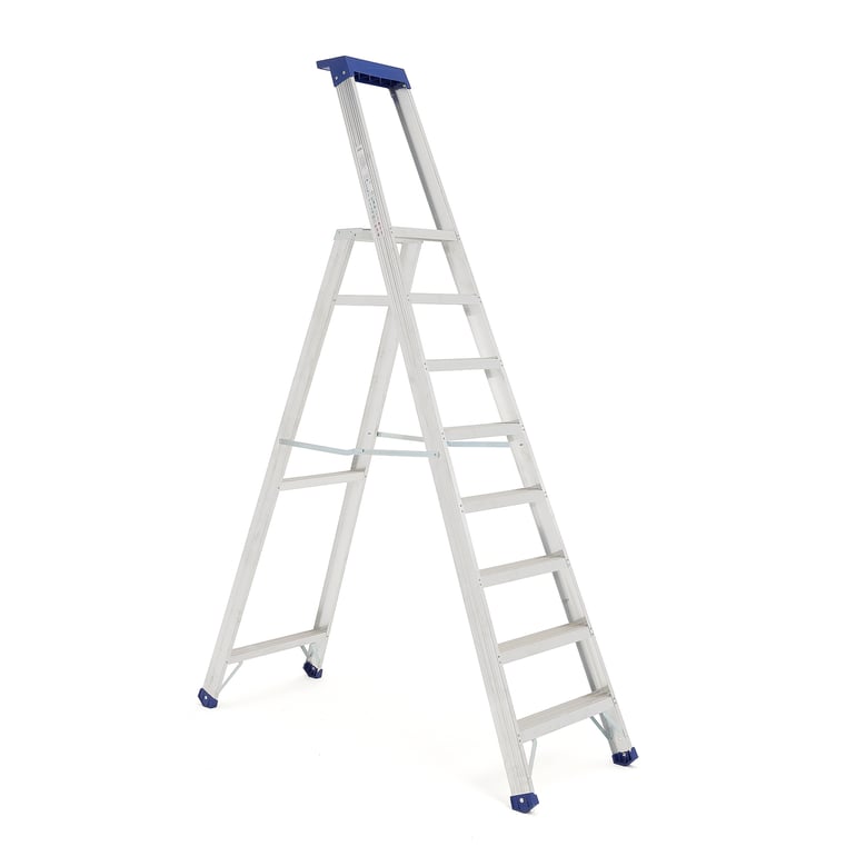 Levně Skládací schůdky HIGHER, 8 příček, výška 1830 mm