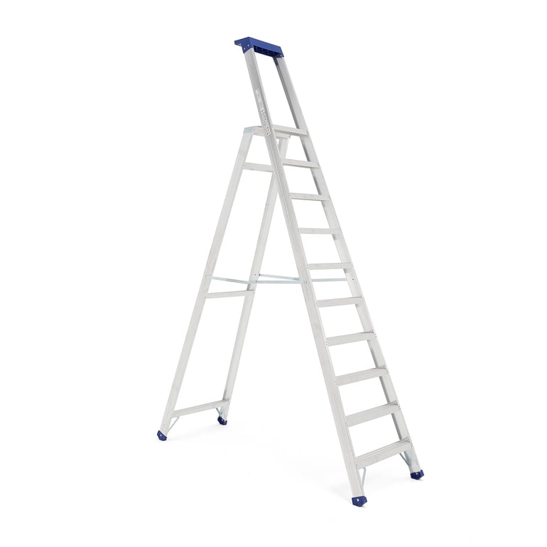 Levně Skládací schůdky HIGHER, 10 příček, výška 2310 mm