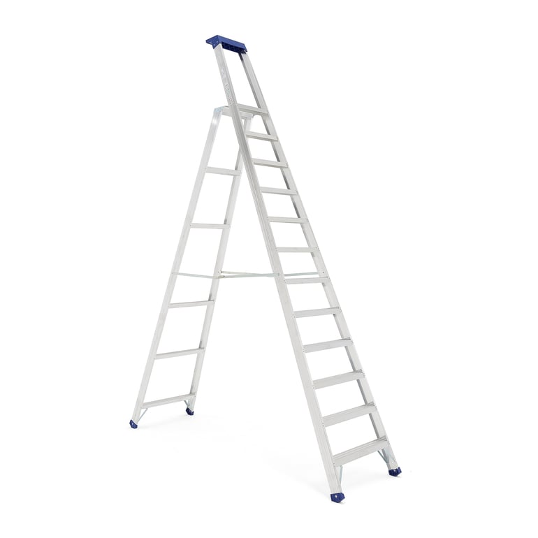 Levně Skládací schůdky HIGHER, 12 příček, výška 2800 mm